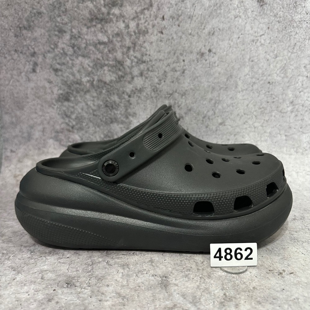 Crocs Classic Crush Clogs Men 8 Womens 10 Black Platform Slip On 207521-001